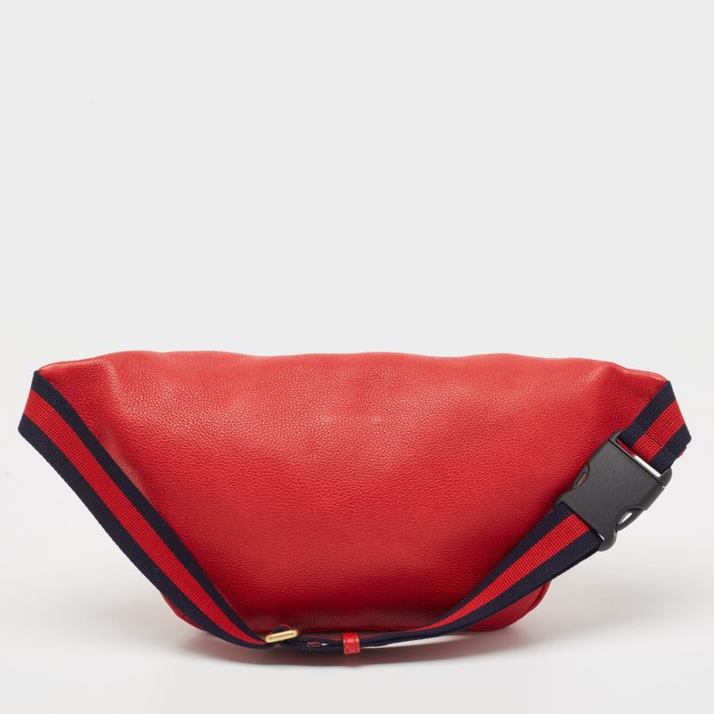 Gucci Red Leather Logo Web Belt Bag - Barde - Image 3