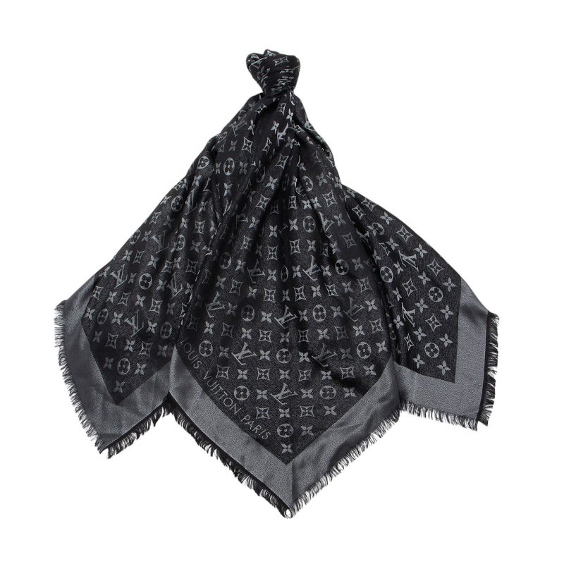 Louis Vuitton Silk Lurex Wool Monogram Shine Shawl - Barde - Image 2
