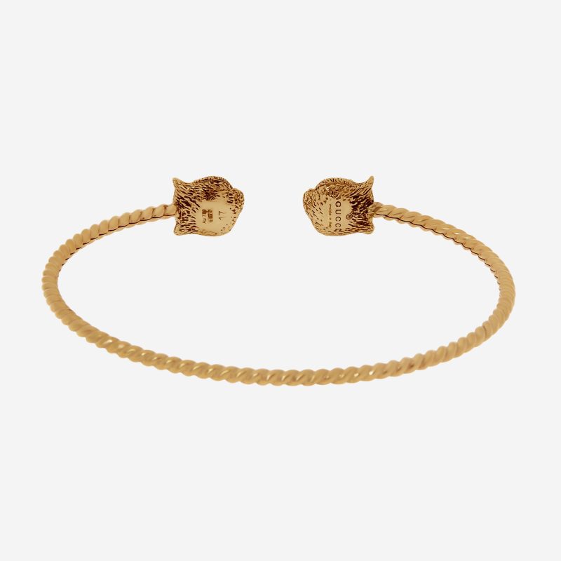 Gucci Le Marche Des Merveilles 18K Yellow Gold, Diamond Cuff Bracelet YBA526320001017 - Barde - Image 4