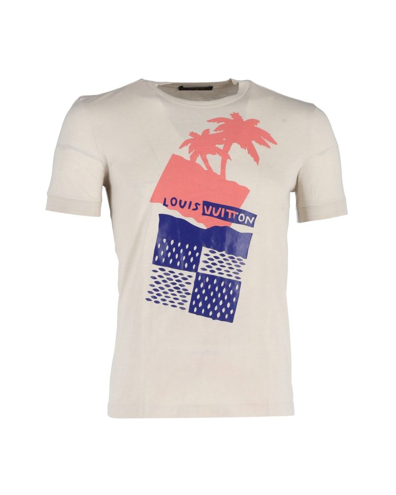 Louis Vuitton Palm Tree Logo T-Shirt in Beige Cotton - Barde