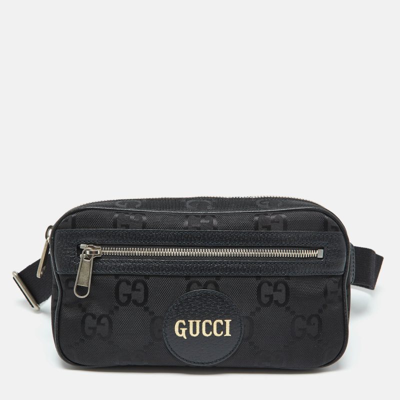 Gucci Black Gg Econyl Nylon And Leather Off The Grid Belt Bag - Barde