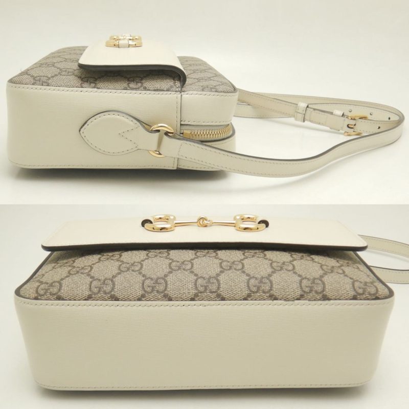 Gucci  ivory Gg Supreme Canvas Leather Shoulder Bag (Pre-Owned) - Barde - Image 4