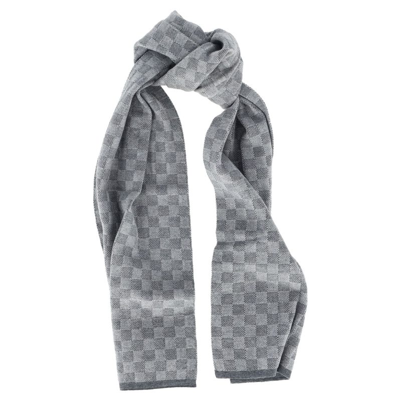Louis Vuitton Néo Petit Damier Scarf in Grey Wool - Barde - Image 2