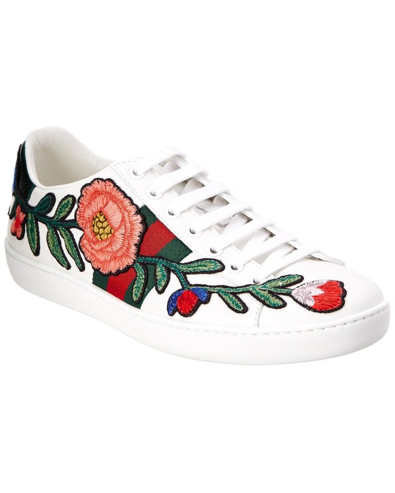 Gucci Ace Embroidered Leather Sneaker - Barde