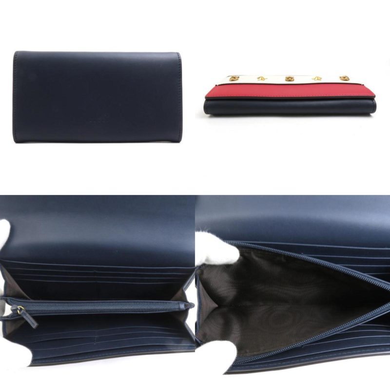 Gucci Navy Off-  Color Leather Long Wallet (Bi-Fold) (Pre-Owned) - Barde - Image 3