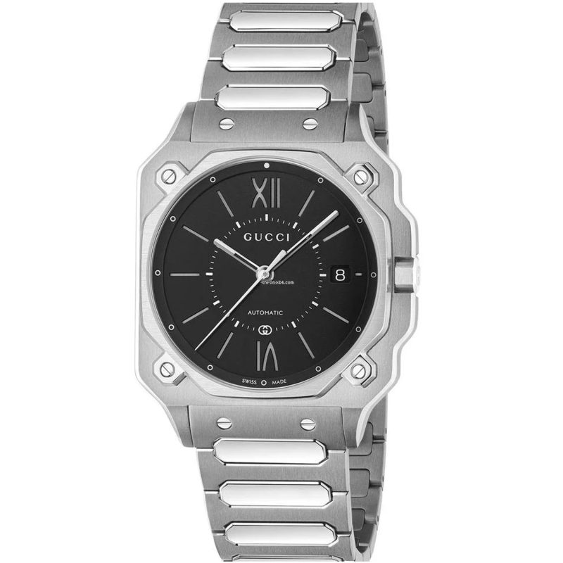 Gucci Men's G-Flat Black Dial Watch - Barde