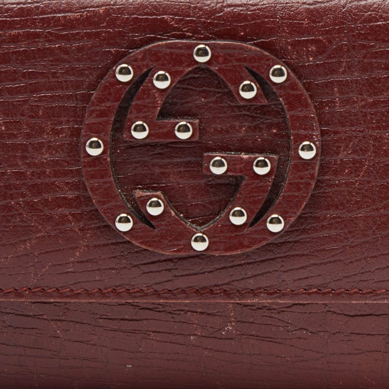 Gucci Brick Leather Soho Studded Continental Wallet - Barde - Image 3