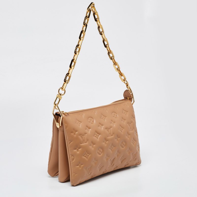 Louis Vuitton Taupe Monogram Embossed Leather Coussin Pm Bag - Barde - Image 2