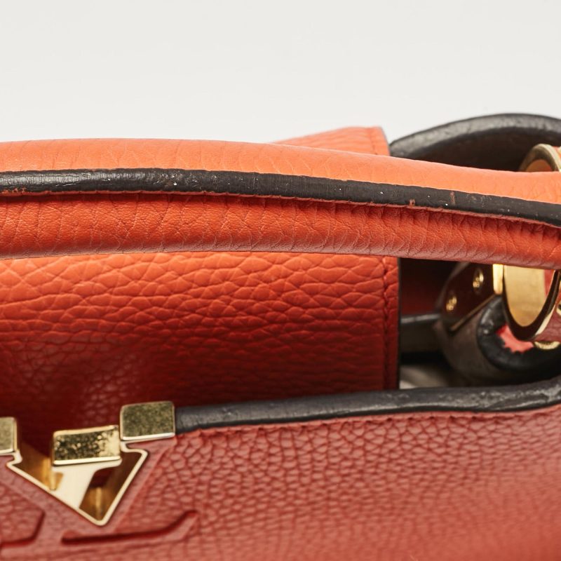 Louis Vuitton Orange Taurillon Leather Capucines Bb Bag - Barde - Image 6