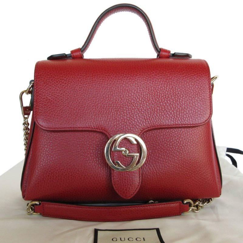 Gucci Interlocking G  Leather Shoulder Bag () - Barde