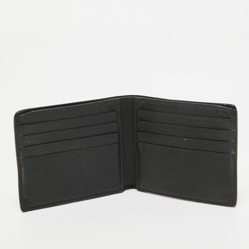 Gucci Black Leather Web Bifold Wallet - Barde - Image 3