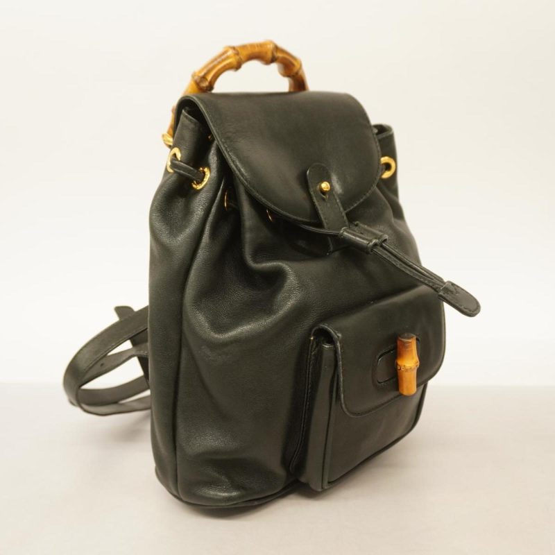 Gucci Bamboo  Leather Backpack Bag () - Barde - Image 4