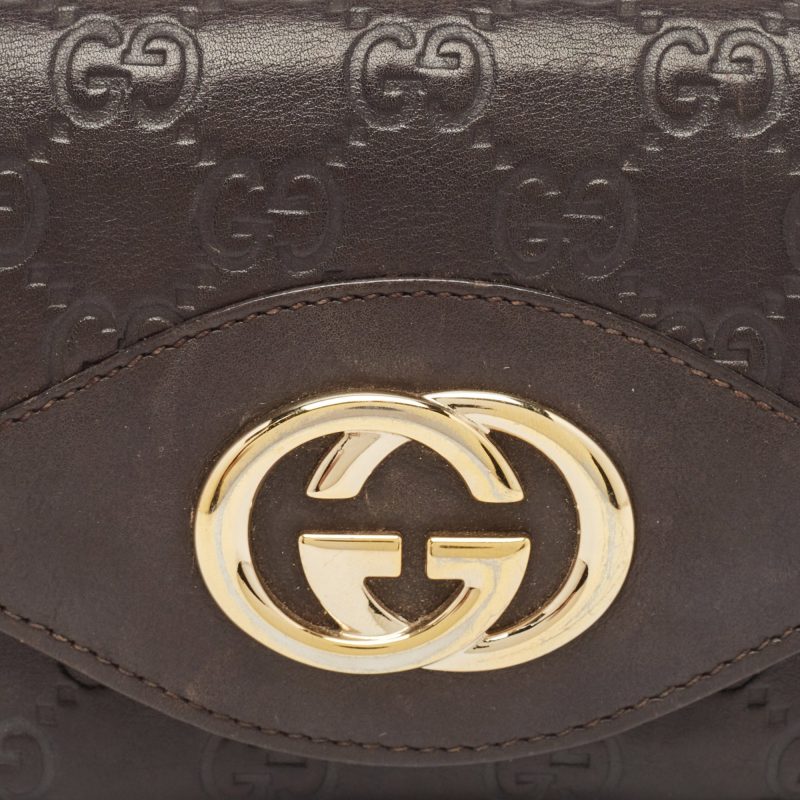 Gucci Dark Brown Guccissima Leather Interlocking G Continental Wallet - Barde - Image 4