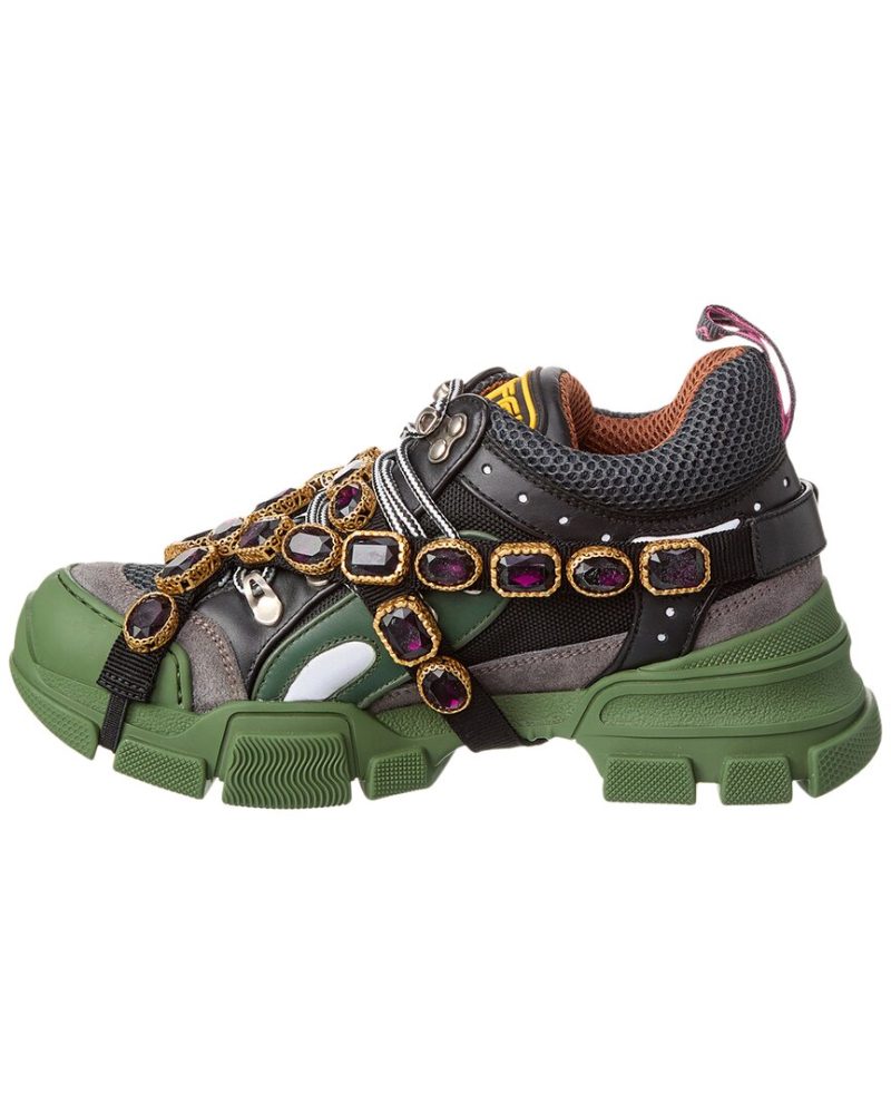 Gucci Flashtrek Leather & Mesh Sneaker - Barde - Image 2