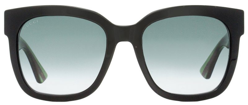 Gucci Women's Square Sunglasses GG0034SN 002 Black/Green/Red  54mm - Barde - Image 2