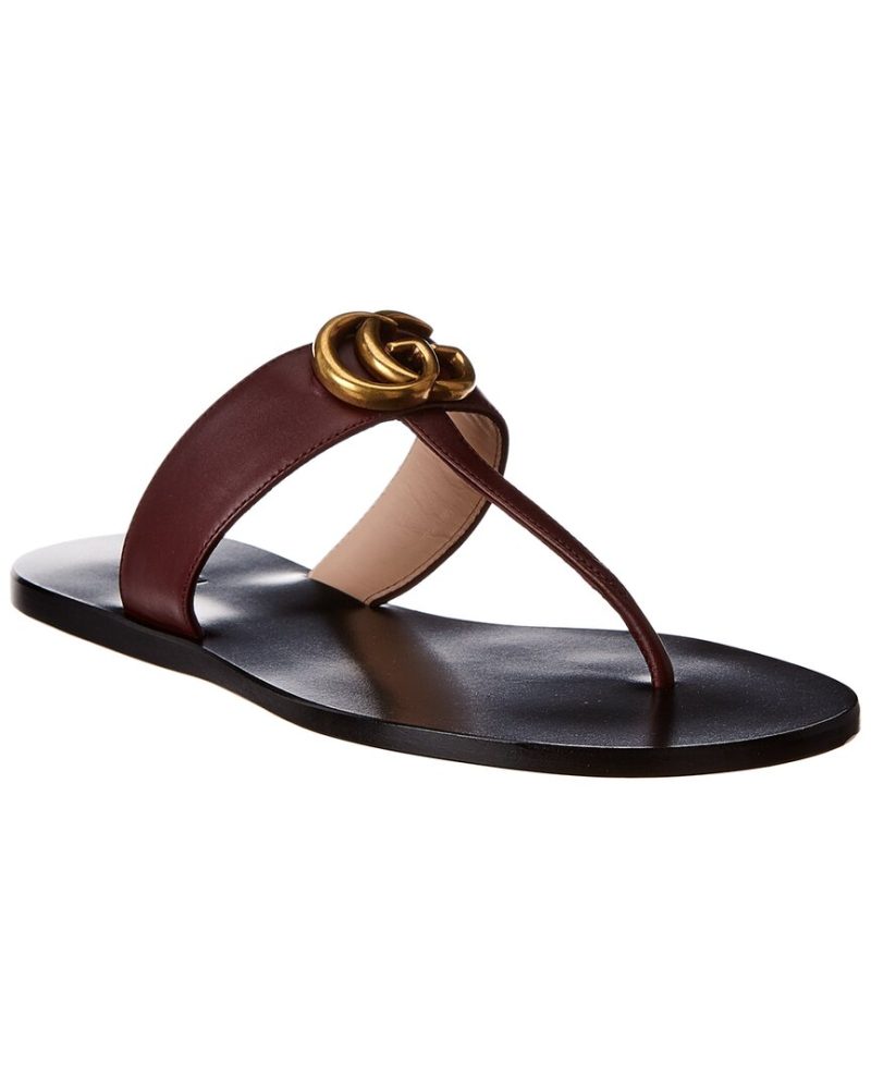 Gucci Double G Leather Sandal - Barde