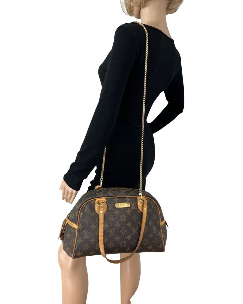 LOUIS VUITTON MONTORGUEIL PM  Monogram Canvas Shoulder Hand Bag Added Strap Pre owned - Barde - Image 6