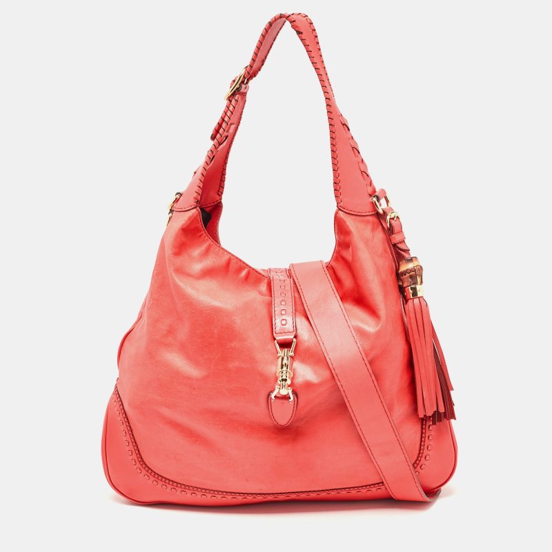 Gucci Coral Leather Large New Jackie Hobo - Barde