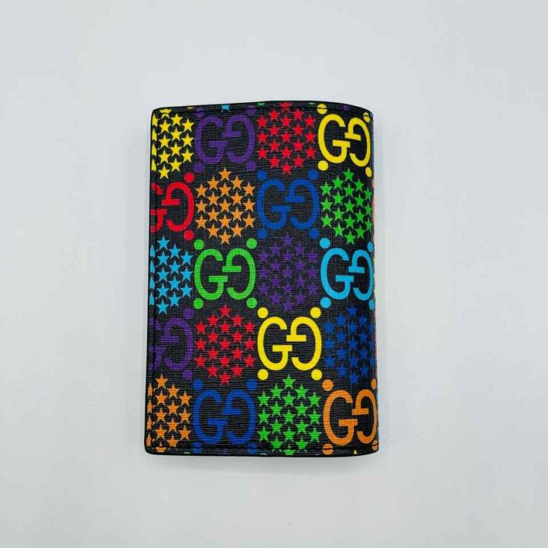 Gucci Unisex Rainbow Supreme GG Leather Psychedelic Passport Holder - Barde - Image 3