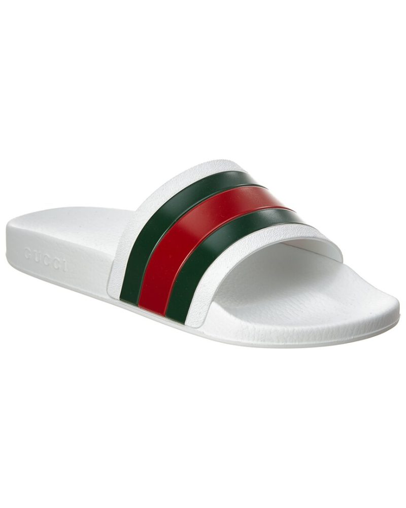 Gucci Web Rubber Slide Sandal - Barde