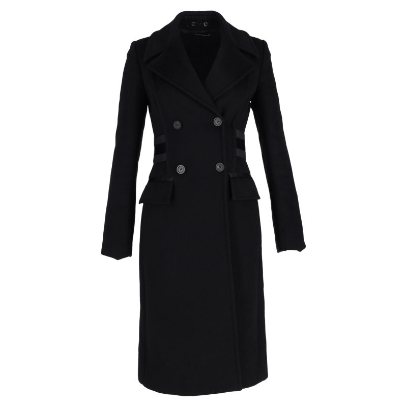Gucci Double-Breasted Long Coat in Black Wool - Barde
