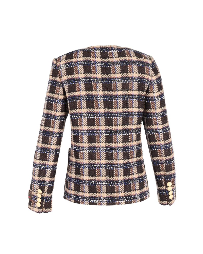 Gucci Tartan Jacket in Multicolor Cotton Tweed - Barde - Image 3
