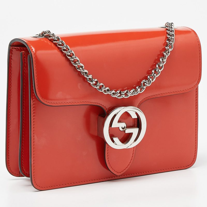 Gucci Patent Leather Small Interlocking G Crossbody Bag - Barde - Image 2