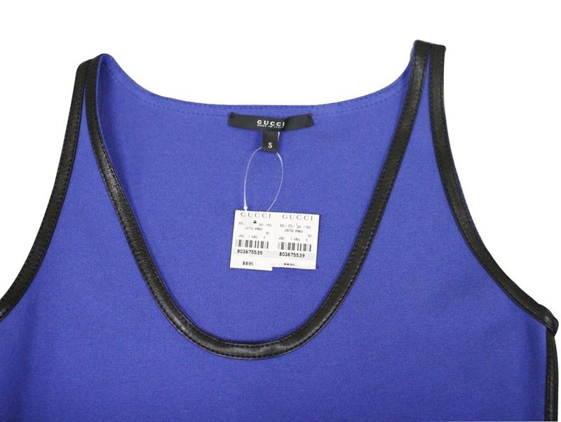 Gucci Women's  Cashmere BlendCotton Knit Leather Trim Tank Top - Barde - Image 3