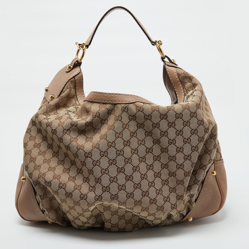 Gucci Beige/brown Gg Canvas And Leather Large Jockey Hobo - Barde - Image 3