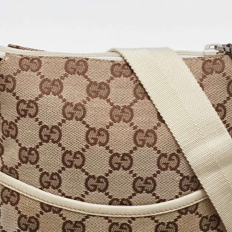 Gucci Beige Gg Canvas And Leather Crossbody Bag - Barde - Image 4