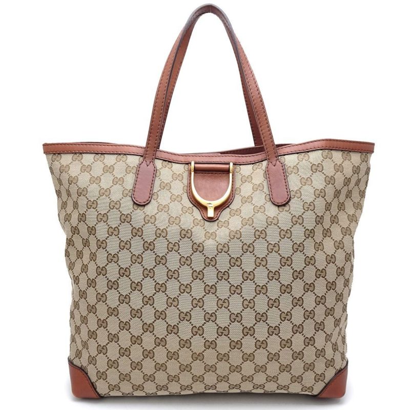 Gucci Gg Canvas  Gg Canvas Leather Tote Bag (Pre-Owned) - Barde