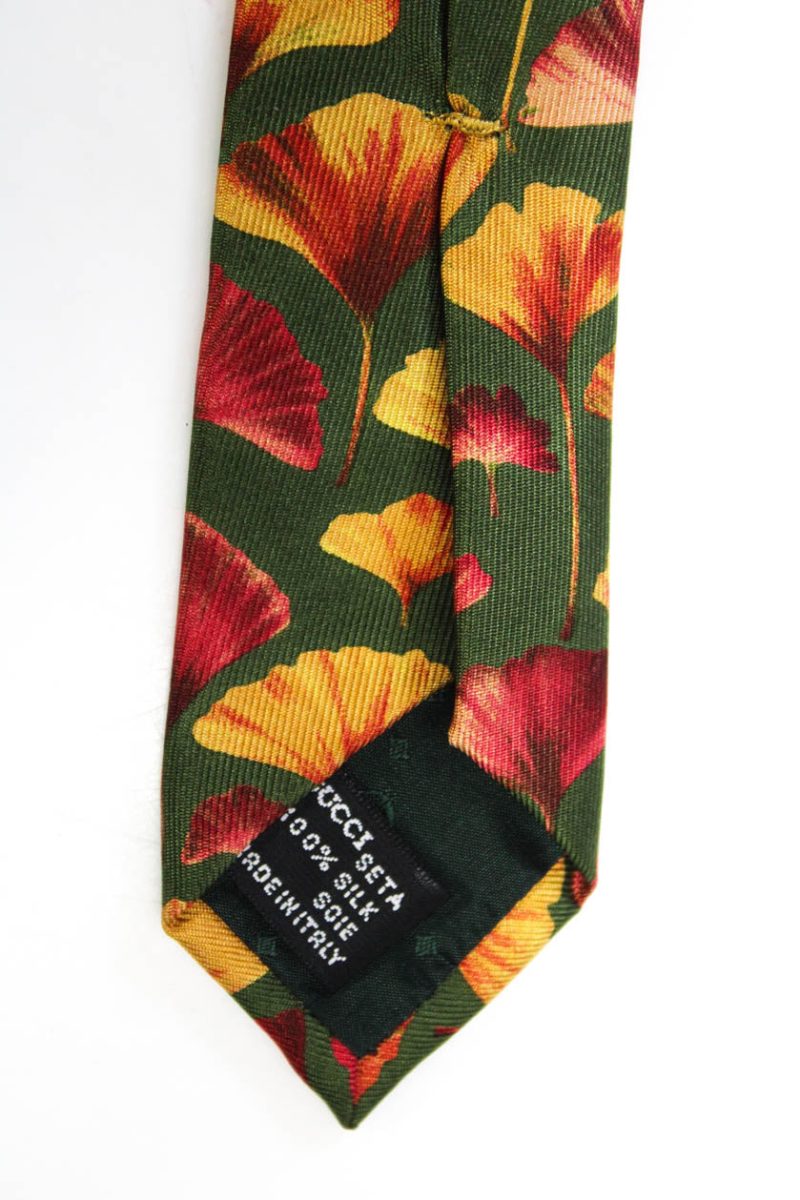 Gucci Mens Floral Print Classic Tie Silk Red Green One - Barde - Image 2