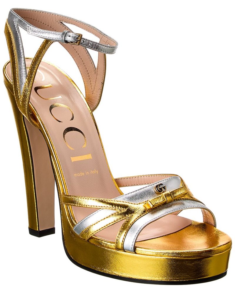 Gucci Double G Leather Platform Sandal - Barde