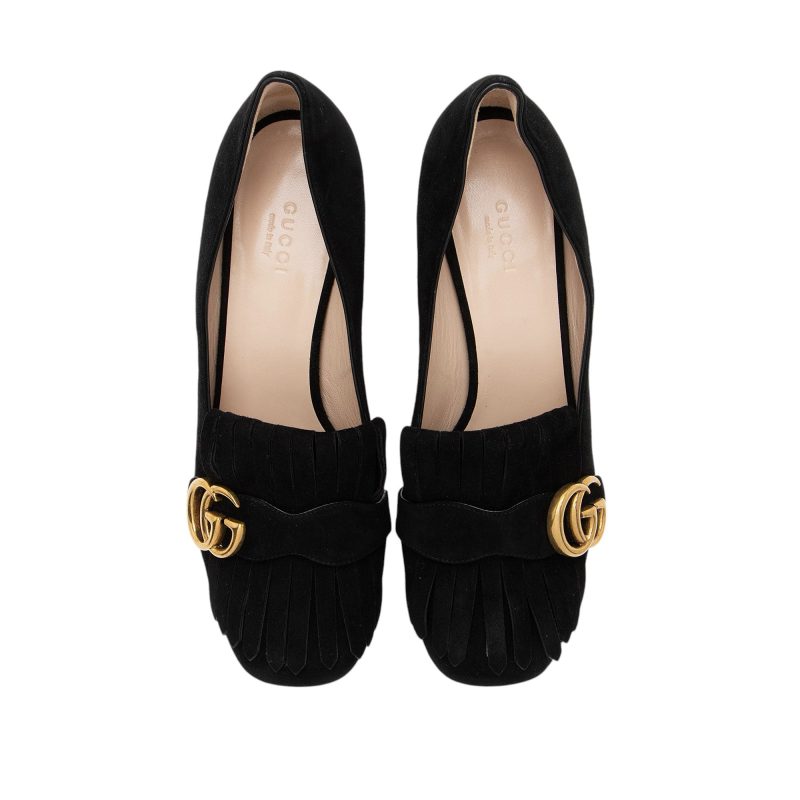 Gucci Suede GG Marmont Pumps - Barde - Image 5