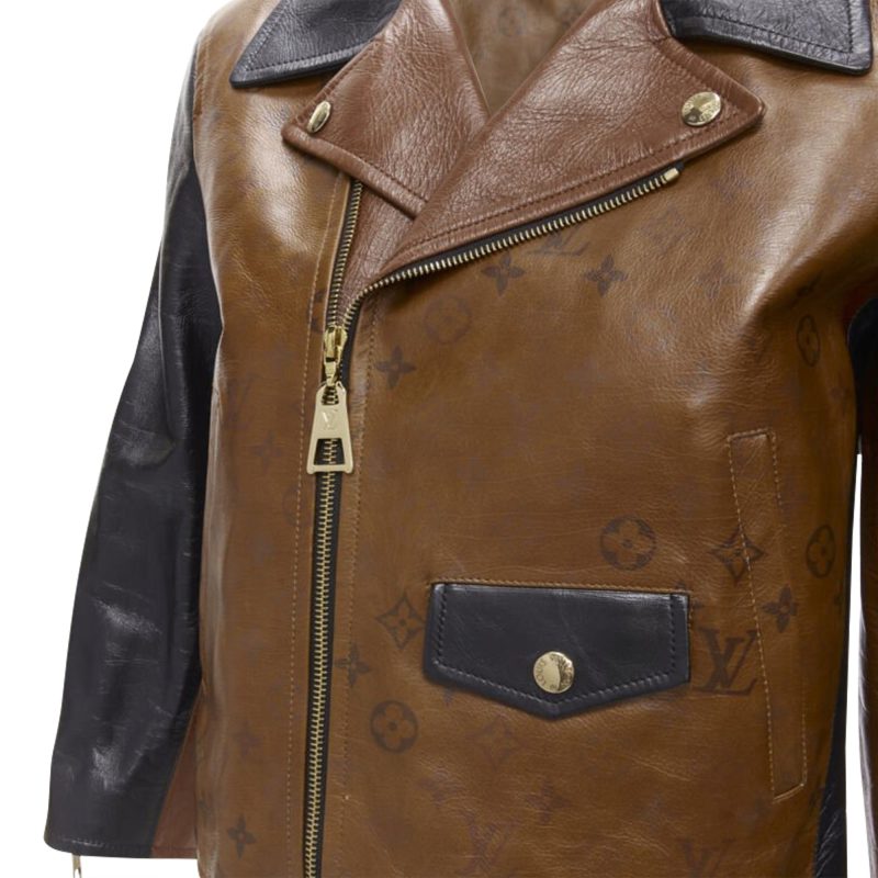 Louis Vuitton Tattoo Monogram cropped calfskin leather biker jacket - Barde - Image 2