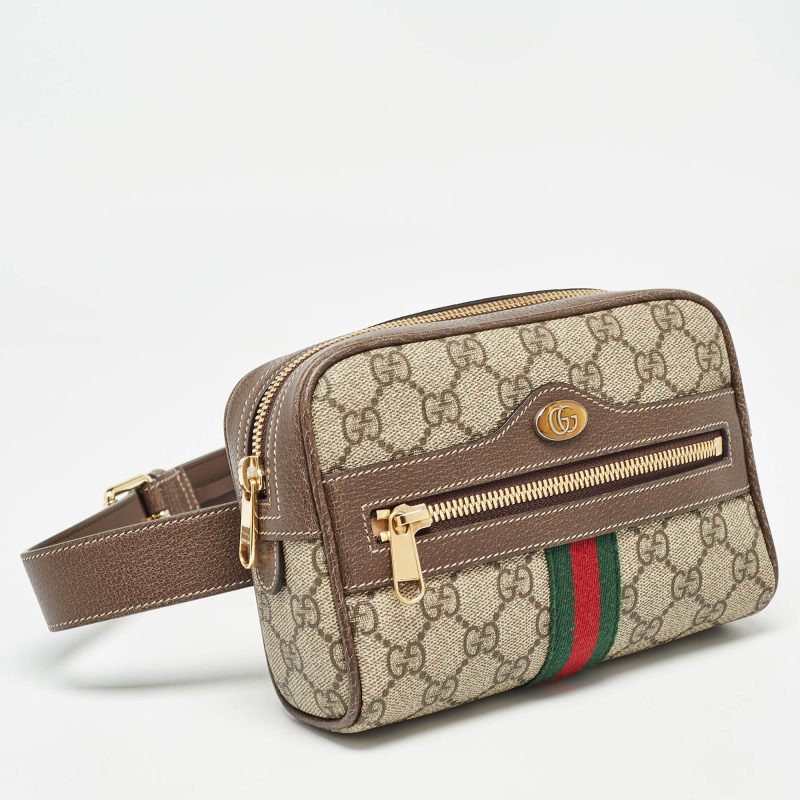 Gucci /brown Gg Supreme Canvas And Leather Ophidia Belt Bag - Barde - Image 2