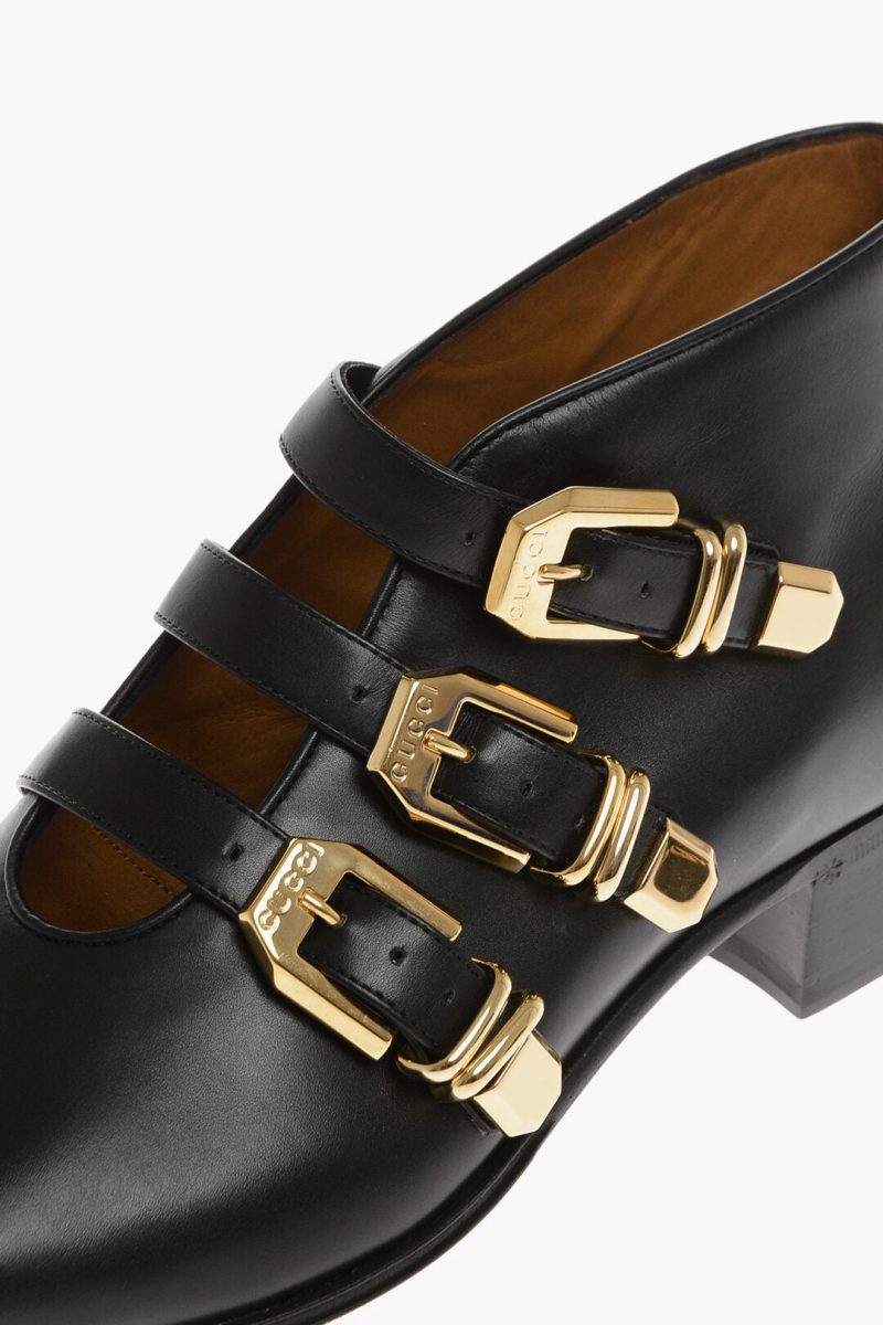 Gucci Leather Ankle Boots With Buckles - Barde - Image 4