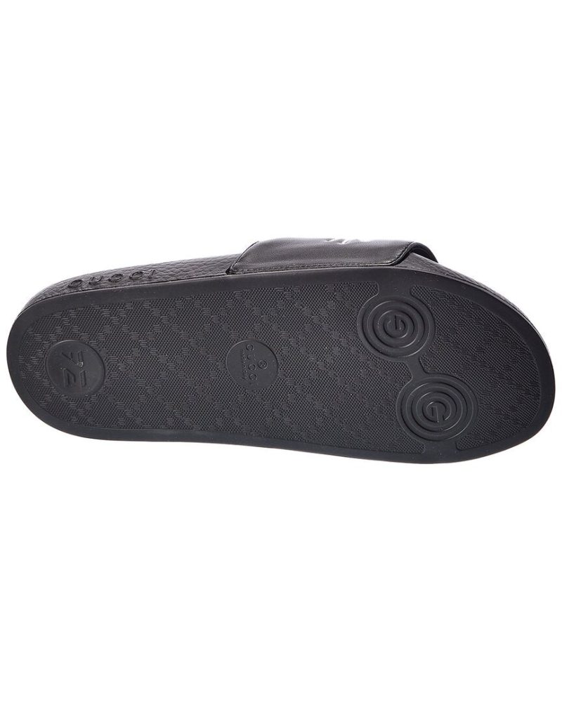 Gucci Kitty Logo Leather Slide - Barde - Image 4