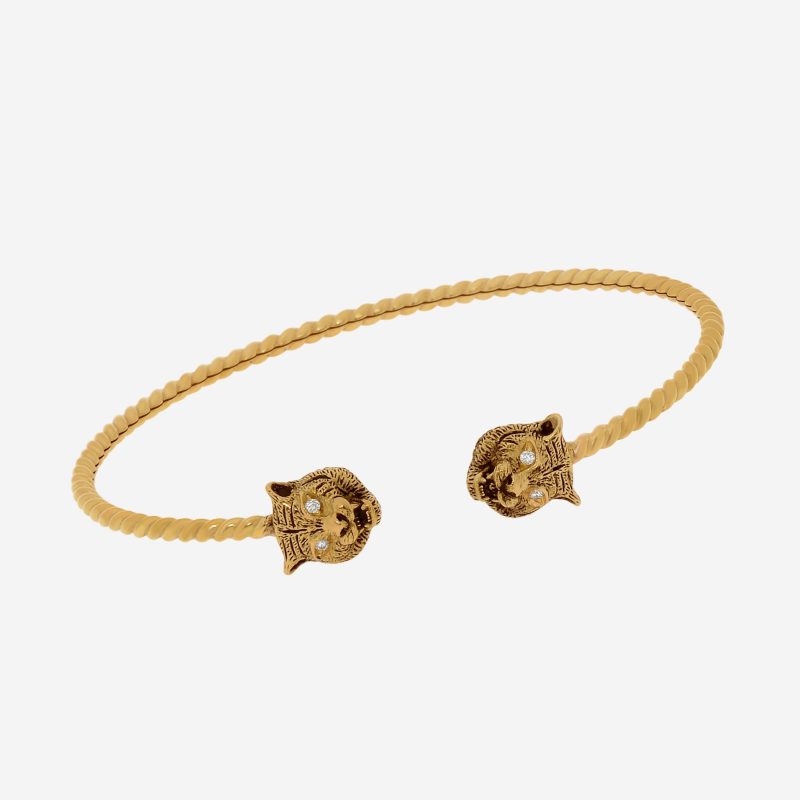 Gucci Le Marche Des Merveilles 18K Yellow Gold, Diamond Cuff Bracelet YBA526320001017 - Barde