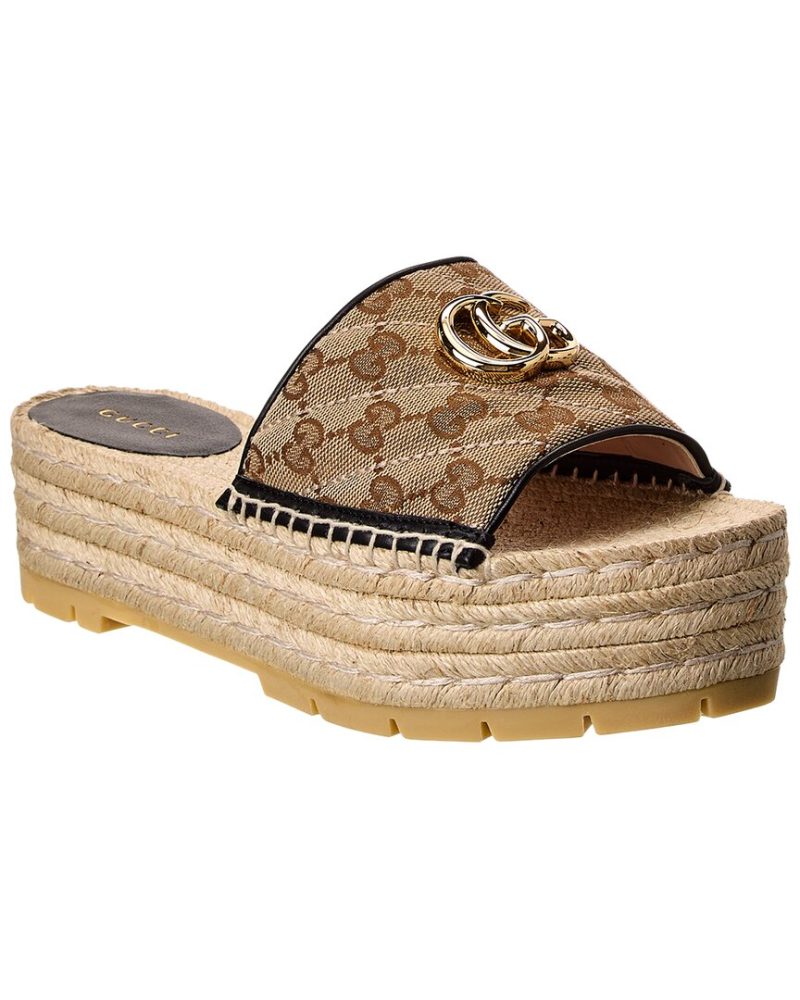 Gucci GG Canvas & Leather Sandal - Barde
