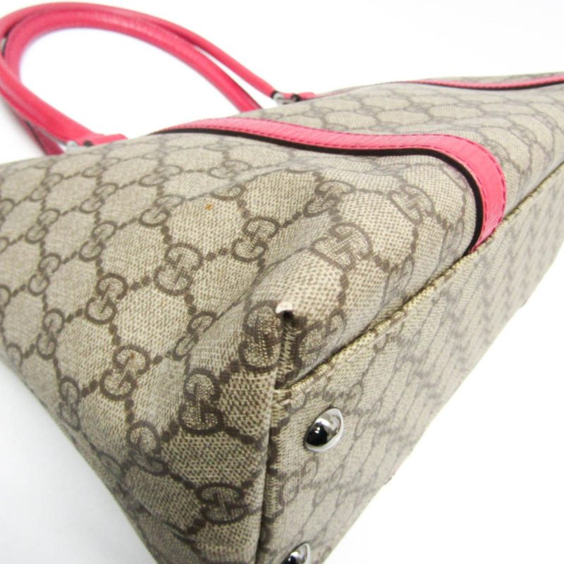 Gucci  pink Leather Coated Canvas Tote Bag (Pre-Owned) - Barde - Image 4