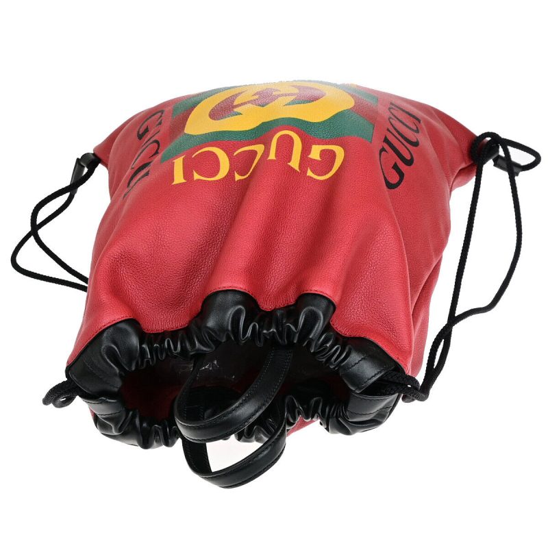 Gucci Drawstring  Leather Backpack Bag () - Barde - Image 4