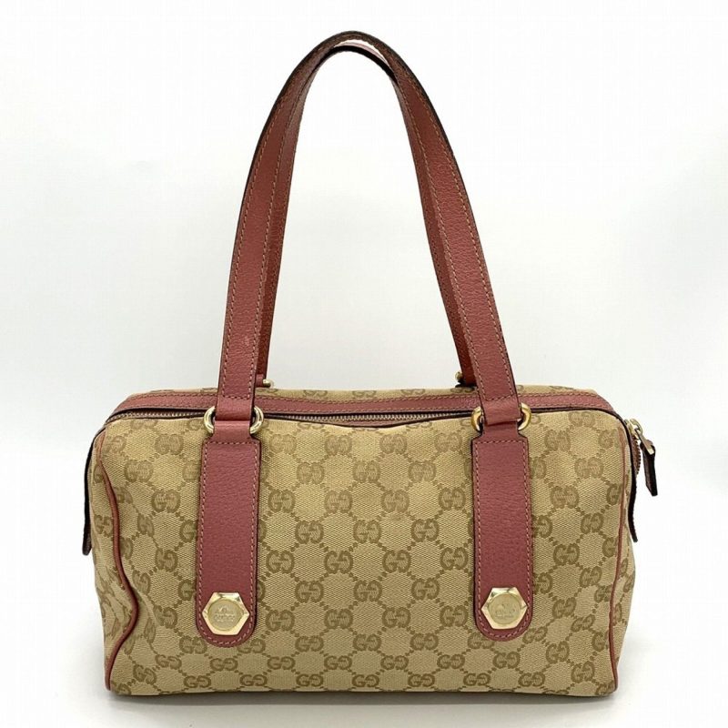 Gucci Gg Canvas  Gg Canvas Leather Boston Bag Handbag (Pre-Owned) - Barde - Image 6