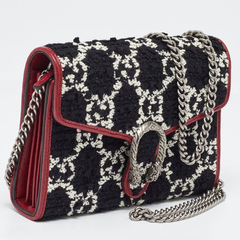 Gucci Tri Color Gg Tweed And Leather Dionysus Wallet On Chain - Barde - Image 2
