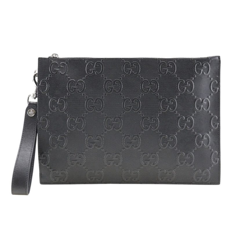 Gucci Gg Embossé  Leather Clutch Bag () - Barde