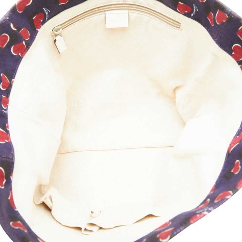 Gucci Navy  Color  Canvas Leather Handbag Tote Bag (Pre-Owned) - Barde - Image 4