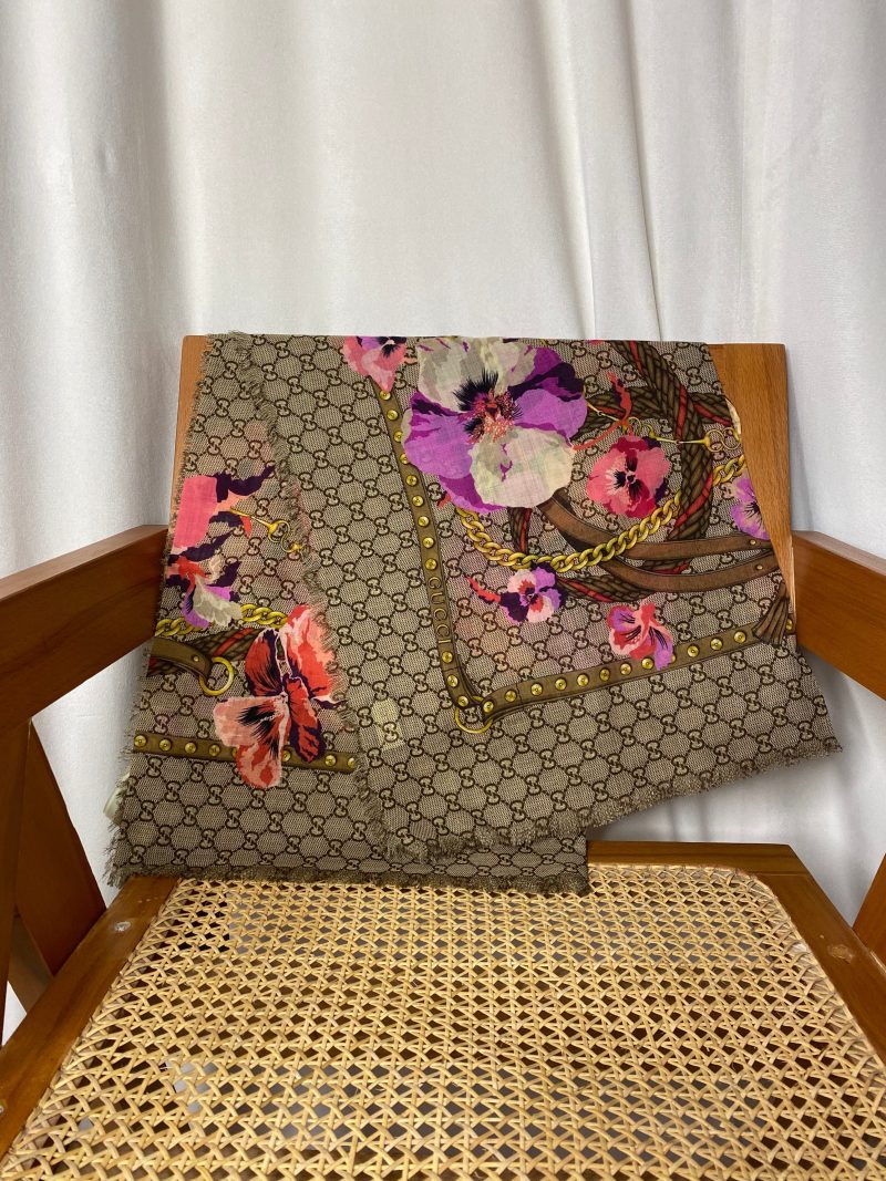 Gucci Tricolor GG Floral Scarf - Barde