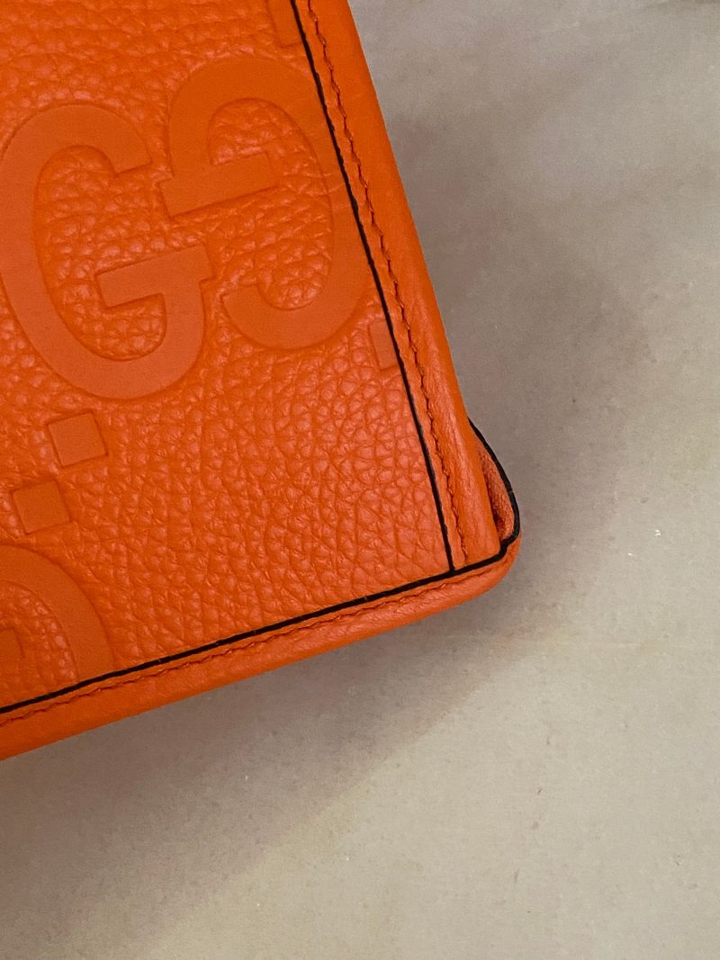 Gucci Orange GG Jumbo Zipper Pouch - Barde - Image 4