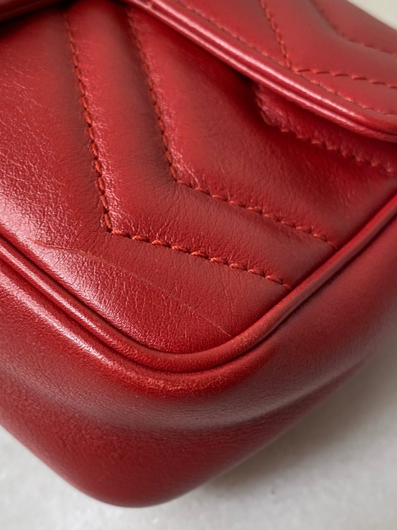 Gucci Red Marmont Super Mini Bag - Barde - Image 10