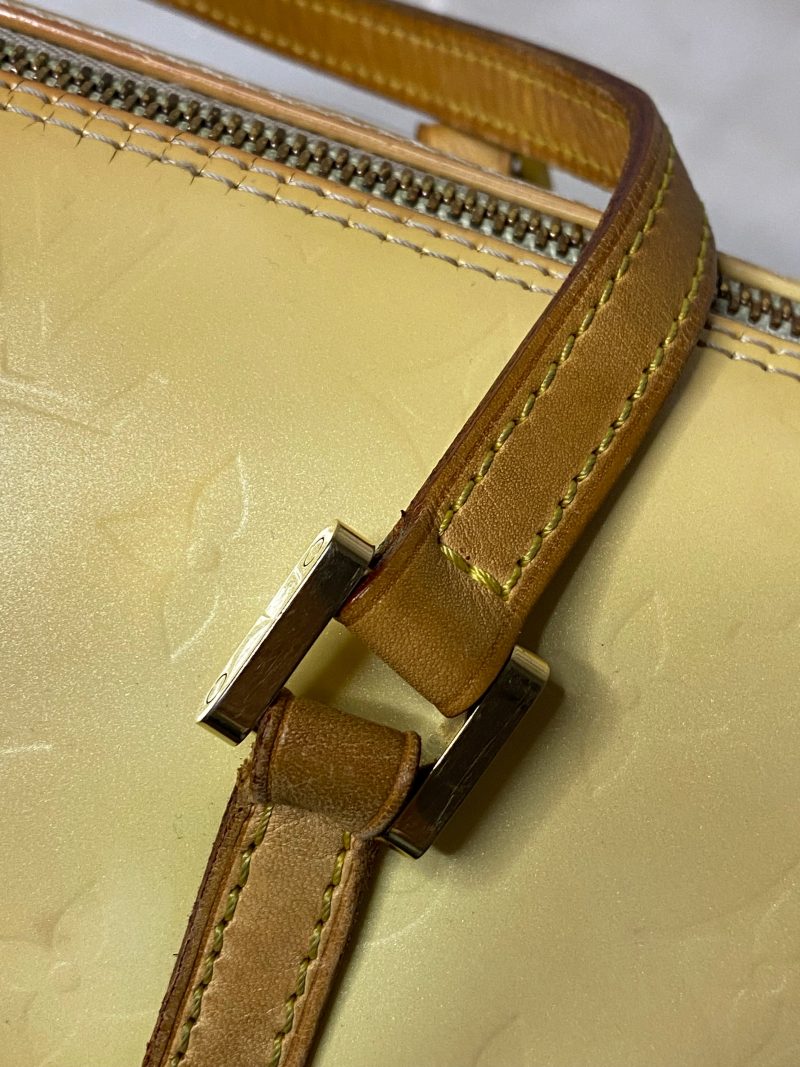 Louis Vuitton Yellow Monogram Vernis Papillion Tote Bag - Barde - Image 7